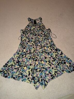 Nwt Ambar Floral Romper Black/Green Sz S